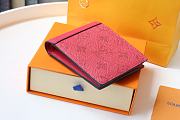 LV ZIPPY VERTICAL Small Wallet Cross Pattern Rose M63095 Size 11.5 x 9 cm  - 6