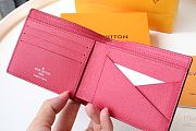 LV ZIPPY VERTICAL Small Wallet Cross Pattern Rose M63095 Size 11.5 x 9 cm  - 2