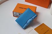 LV Pocket Money Clip Blue M30436 Size 8x11x1 cm - 5