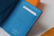 LV Pocket Money Clip Blue M30436 Size 8x11x1 cm - 3