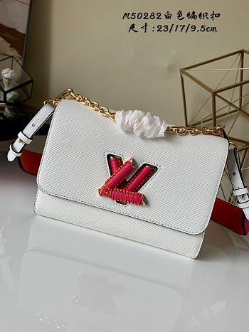 LV TWIST MM Medium Handbag White M57666 Size 23x17x9.5 cm