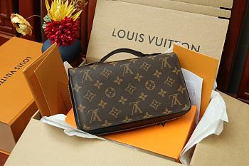 LV ZIPPY XL WALLET MONOGRAM MACASSAR CANVAS N41503 Size 23x15x4 cm