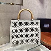 PRADA New Hollow Tote Bag White 1BG405 Size 30x24x16 cm - 2