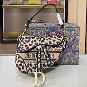 DIOR Saddle Leopard Print 9012 Size 25.5×20×6.5 cm - 1