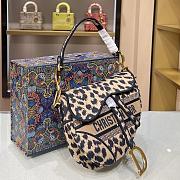 DIOR Saddle Leopard Print 9012 Size 25.5×20×6.5 cm - 6