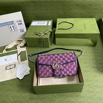 Gucci Shoulder GG Marmont Mini Pink 443497 Size 26x15x7cm