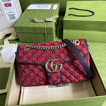 Gucci Shoulder GG Marmont Mini Red 443497 Size 26x15x7cm