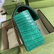 Gucci Shoulder GG Marmont Mini Green Crocodile Pattern/Cowhide 443497 Size 26x15x7cm - 6