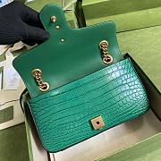 Gucci Shoulder GG Marmont Mini Green Crocodile Pattern/Cowhide 443497 Size 26x15x7cm - 2