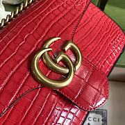 Gucci Shoulder GG Marmont Mini Red Crocodile Pattern/Cowhide 443497 Size 26x15x7cm - 2