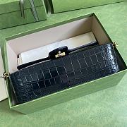 Details Gucci Shoulder GG Marmont Mini Black Crocodile Pattern/Cowhide 443497 Size 26x15x7cm - 6