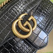 Details Gucci Shoulder GG Marmont Mini Black Crocodile Pattern/Cowhide 443497 Size 26x15x7cm - 3