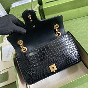 Details Gucci Shoulder GG Marmont Mini Black Crocodile Pattern/Cowhide 443497 Size 26x15x7cm - 2