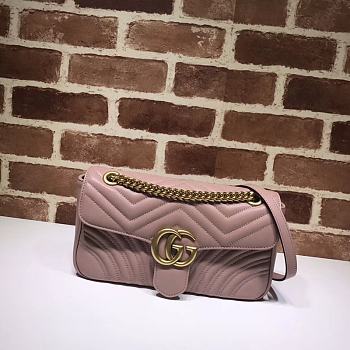 GG Marmont Shoulder Bag Nude Powder 443497 Size 26x15x7 cm