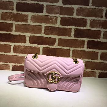 GG Marmont Shoulder Bag Light Pink 443497 Size 26x15x7 cm