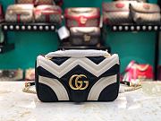 GG Marmont Chain Shoulder Bag Black/White 443497 Size 26x15x7 cm - 1