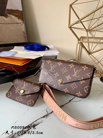 LV FÉLICIE STRAP & GO M80091 Size 17x9.6x3.5 cm