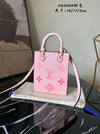 Louis Vuitton Petit Sac Plat Pink Leather M80449 Size 14x17x5 cm