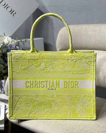 Dior Tote Book Mizza Yellow 1286 Size 41x38x18 cm