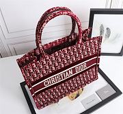 Dior Tote Book Medium Embroidered Red Velvet D1286 Size 36.5 x 28 x 17.5 cm - 2