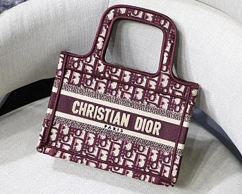 Dior Mini Book Tote Red White M1286 Size 23x17x7 cm