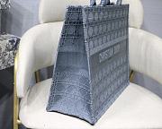 Dior Tote Book Gray Grid M1286 Size 41.5X32X5 cm - 2