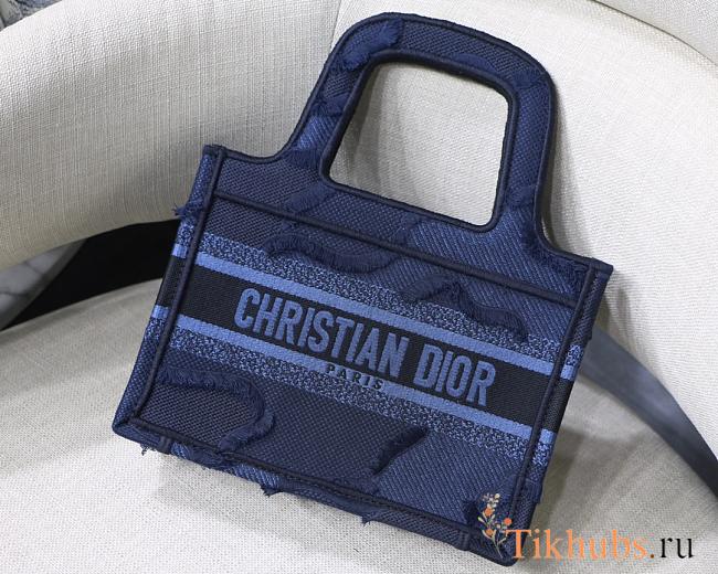 Dio.r Mini Book Tote Blue Black M1286 Size 23x17x7 cm - 1