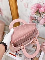 Dior Medium Lady D-Lite Handbag Pink Rose Gold M0565 Size 24x20x11 cm - 4