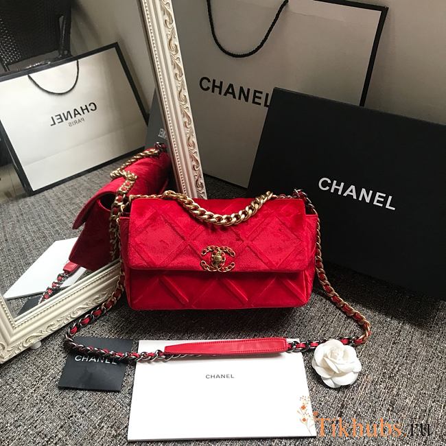 Chanel Latest Small Flap Bag Classic Red AS1160 Size 16x26x9cm - 1