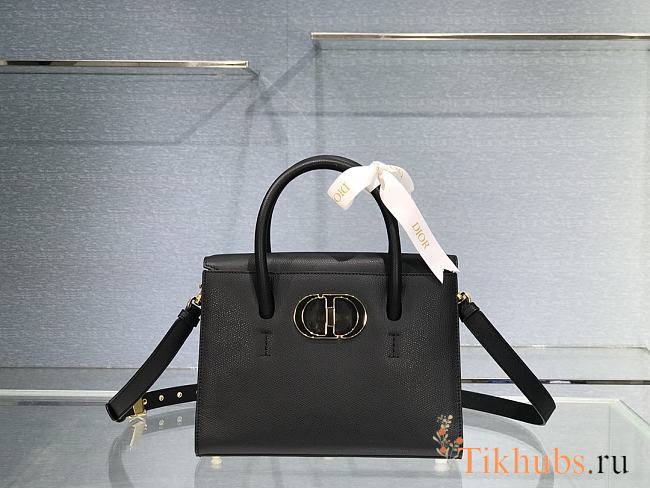 Dior 30 Montaigne St Honoré Grained Calfskin Black Size 25x19x12 cm - 1