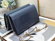 Dior 30 Montaigne Bag Patent Leather Dark Blue 2245A Size 22x14x4cm - 4