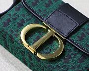  Dior 30 Montaigne Cowhide Mini Box Denim Green Size 17.5x11.5x5 cm - 4