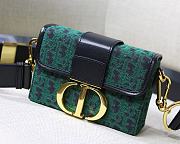  Dior 30 Montaigne Cowhide Mini Box Denim Green Size 17.5x11.5x5 cm - 5