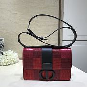 Dior Montaigne Cow Leather Flap Handbag Red/Black Size 24 cm - 1