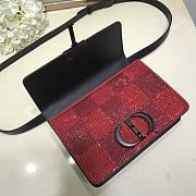 Dior Montaigne Cow Leather Flap Handbag Red/Black Size 24 cm - 2