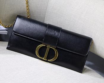 Dior 30 Montaigne Chain Clutch Black Size 27.5x12x2 cm