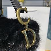 Dior Saddle Bag Black Mink Fur Black M0447 Size 20x5x15 cm - 5