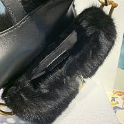 Dior Saddle Bag Black Mink Fur Black M0447 Size 20x5x15 cm - 4