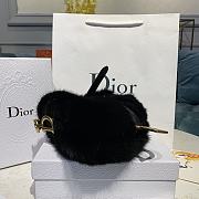 Dior Saddle Bag Black Mink Fur Black M0447 Size 20x5x15 cm - 3