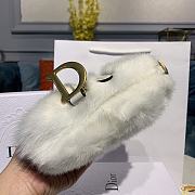 Dior Saddle Bag Black Mink Fur White M0447 Size 20x5x15 cm - 5