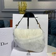 Dior Saddle Bag Black Mink Fur White M0447 Size 20x5x15 cm - 2