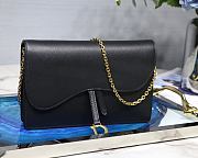 Dior Saddle Calfskin Clutch Black Size 22x14.5x3.5 cm - 1