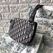 Dior Saddle Oblique Canvas and Black Grained Touch Calfskin Shoulder Bag 80014 ️Size 24×17.5×4 cm - 6