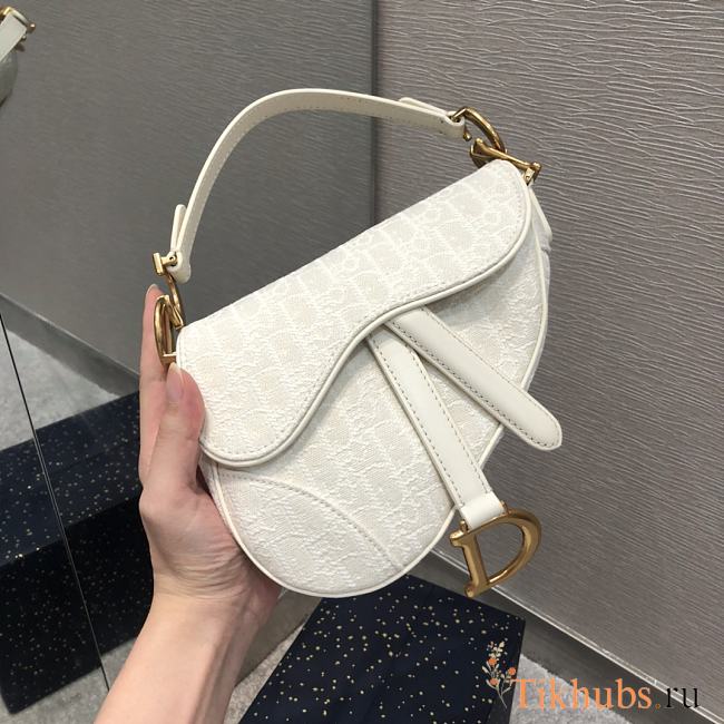 Dior Saddle Hot Bag Small White Size 19.5cm - 1