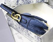 Dior Saddle Embroidered Denim Blue M9001 Size 25.5x20x6.5 cm - 2