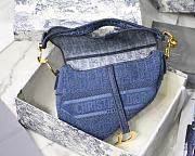 Dior Saddle Embroidered Denim Blue M9001 Size 25.5x20x6.5 cm - 6