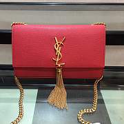 YSL Classic Saint Laurent Shoulder Bag Red 354119 Size 24x14.5x5.5 cm - 1