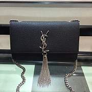 YSL Classic Saint Laurent Shoulder Bag Metal Chain Black 354119 Size 24x14.5x5.5 cm - 1