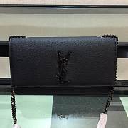 YSL Classic Saint Laurent Shoulder Bag Full Black 354119 Size 24x14.5x5.5 cm - 1