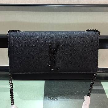 YSL Classic Saint Laurent Shoulder Bag Full Black 354119 Size 24x14.5x5.5 cm